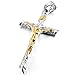 INBLUE Men's Stainless Steel Pendant Necklace Silver Gold Tone Jesus Christ Crucifix Cross -with 23 Inch Chain