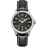 Bulova Women's BUL96M110 Adventurer Black Leather/Stainless Steel Watch