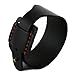 HZMAN Minimalist Mens Genuine Leather Bangle Bracelet Genuine Leather Wristband (Black)