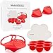 Instant Pot Compatible Silicone Accessories Kit: Egg Bites Mold, Vegetable Steamer Basket Rack, Pot Holder Mitts, Heat Resistant Dishwasher Safe, Fits Pressure Cooker 5,6,8qt