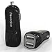 Car Charger PowerJive Dual-Port High-Speed 2.1A USB Car Charger Auto Adapter for Apple iPhone 6 6 Plus 5s 5c 5 4s 4, Samsung Galaxy S5 S4 Note 4, Nexus 6 5 4 7 9, Apple iPad Air Mini 2, Motorola Moto G/Moto X, HTC One M8 and other USB powered devices (Black)