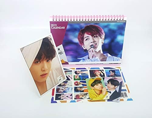 BTS Bangtan Boys 2019 Desk Calendar with Stand photo, Mini photo card and Stickers (JUNGKOOK Calendar)