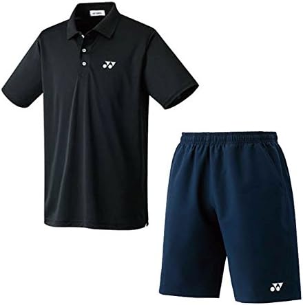 Amazon Yonex ヨネックス ユニセックス ユニポロシャツ ハーフパンツ 上下セット ブラック ネイビーブルー 007 019 メンズ 通販