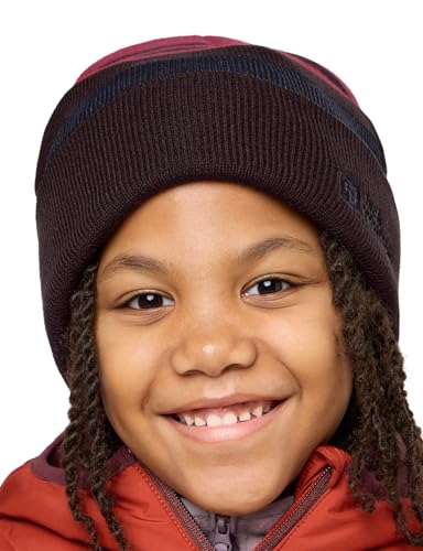 Jack Wolfskin Unisex Kinder Stripy Knit K Beanie-Mütze, Pink Lemonade, S EU