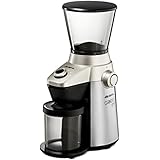 Ariete -Delonghi Electric Coffee Grinder - Professional Heavy Duty Stainless Steel, Conical Burr - Ultra Fine Grind, Adjustable Cup Size, 15 Fine - Coarse Grind Size Settings