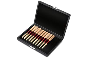 Oboe Reed Cases,Porta Ance Oboe Reed Case 3,Oboe Reed Case,Oboe Reed Case Storage,Wooden + PU Leather Cover Reed Case Holder 