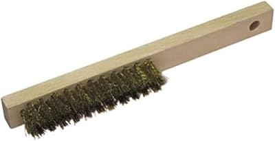 Wolfcraft Brass Fine Wire Brush 4 Row 220mm Wood Handle