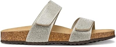 Sandalias planas para mujer D Brionia, R D, plateadas, talla 39 EU