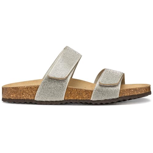 Sandalo piatto da donna D BRIONIA R D, argento, 39 EU