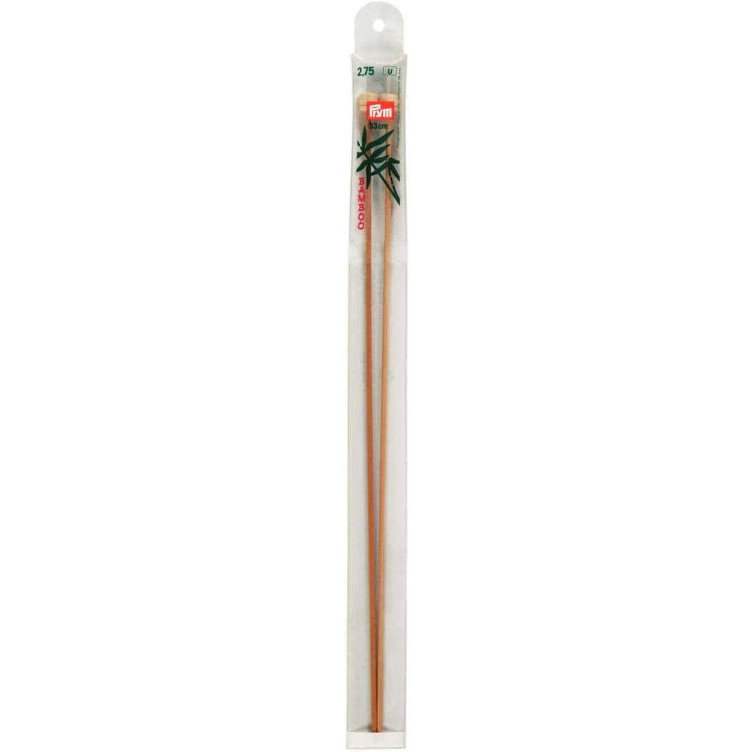 Prym 33 cm x 2.75 mm Single Pointed Knitting Pins, Bamboo