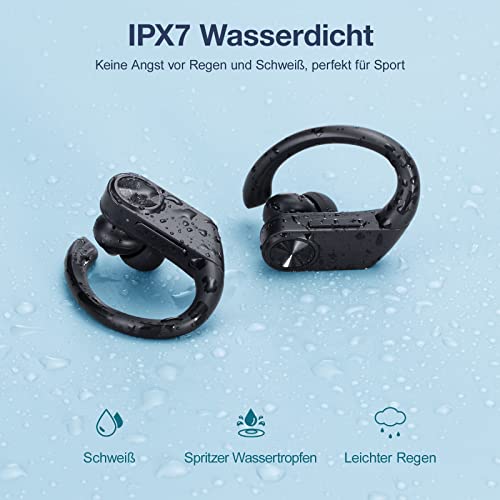 Casque de Sport Bluetooth sans Fil IPX7 étanche pour Le Jogging/la Course avec Microphone intégré, 25 Heures d\'autonomie, Bluetooth 5.0 pour Apple Huawei Samsung