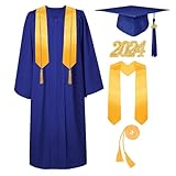 FIHCH Unisex Matte Graduation Cap and Gown 2024