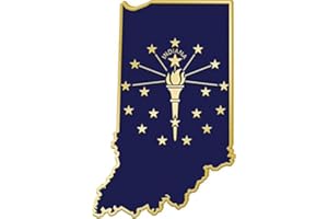 Crown Awards Indiana State Flag Pins - Shape of Indiana Lapel Pins