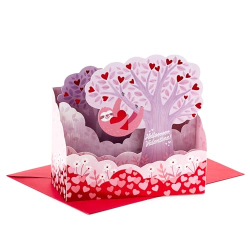 Hallmark Valentines Day Pop Up Card (Sloth) Paper Wonder 3D Card