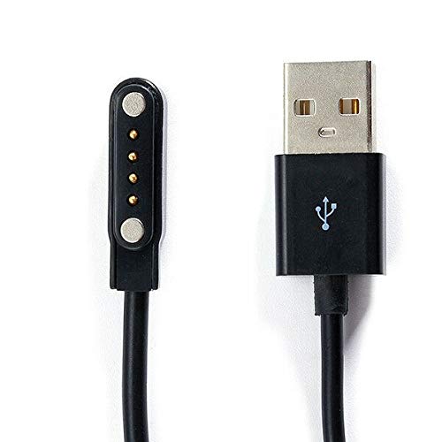 BRAVECOW Smart Watch Charger Magnetic Smartwatch Accessories USB Cable 4 Pin Magnetic Suction Charger Adsorption USB Data Line for LEMFO LES1 Smart watch