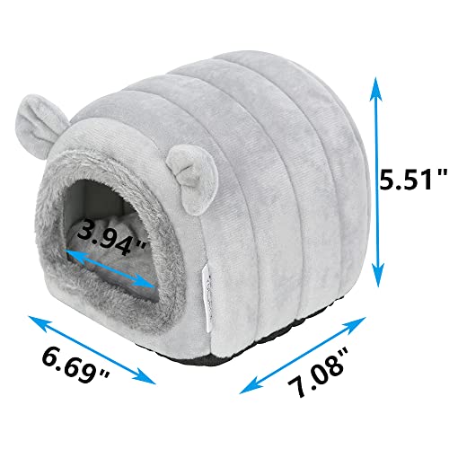 Guinea Pig Cave Bed, Hamster Hedgehog Winter Nest Hideout, Small Animals Warm Cage Cave Bed House Pyramid Shape