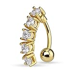 Pierced Owl 5 CZ Crystal Vertical Drop Reverse