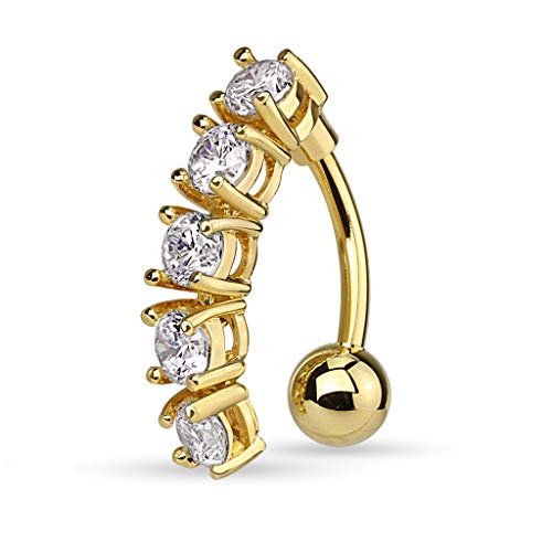 Pierced Owl 5 CZ Crystal Vertical Drop Reverse