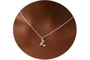 CAROVO Initial Necklaces for Women, Dainty 14K Gold/Silver Letter Pendant Necklace Trendy Simple Cute Necklaces Monogram Name Choker Necklace Jewelry Gift