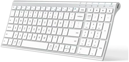 iClever BK10 Bluetooth Keyboard, Universal Bluetooth 5.1 Wireless Keyboard with Number Pad, Ergonomic Design, Multi-Device Compatibility, Stable Connection for Mac, iPad, iPhone, Android, Windows