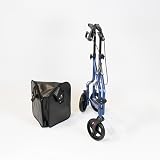 NRS Healthcare 3 Wheel Steel Rollator Blue with Bag & Lockable Brakes view 8
