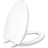 WSSROGY Toilet seat Elongated with Slow Close Hinges, Four Bumpers Never Loosen and Easily Remove, Two Sets of Parts, Plastic