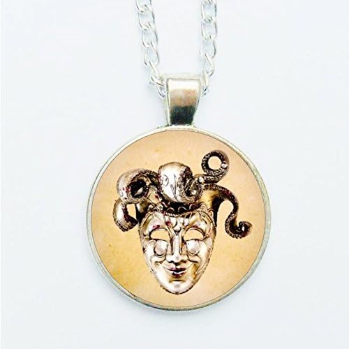 Venetian Mask Pendant Necklace or Earrings Bal Masqué Disguise Joker Handmade Jewelry