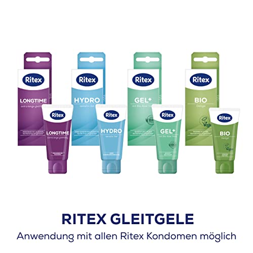 Ritex Hydro Sensitive Gel - Water-Based Lubricant Natural 2 x 50 ml, Massage & Lubricant Free from Preservatives, Fragrances and Dyes - Suitable for Condoms, Dermatologically Tested, Made in Germany