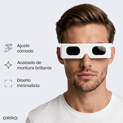 Gafas para Eclipse Solar de 45 mm, Pack de 2/6/12, Blancas, Se Ajustan sobre Gafas Graduadas, Protección Ocular Certificada, Ensayadas según EN ISO 12312-2:2015, Marcado CE - Ajuste Edge