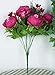 Duovlo Springs Flowers Artificial Silk Peony Bouquets Wedding Home Decoration,Pack of 1 (Spring Hot Pink)