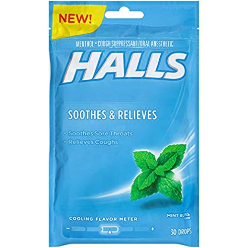 Halls Cooling Flavor Lozenges Sore Scratchy Throat Soothing