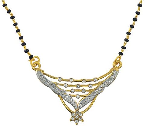 Diovanni "Mangal Sutra Mangalsutra Indian Gold Chain Set" CZ Diamond Mangalsutra