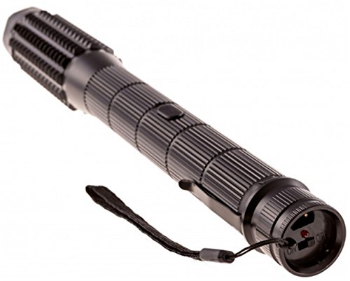 13.5" 10 Million Volt Stun Baton, Flashlight, Aluminum Anti Roll Body, Rechargeable, Wrist Strap and Belt Clip