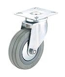 Steelex D2594 3-Inch 150-Pound Swivel Rubber Plate Caster, Gray