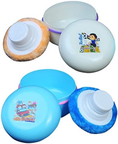 Baby Boss Powder Puff with Storage Box Case Cover Multicolor Pack of 2