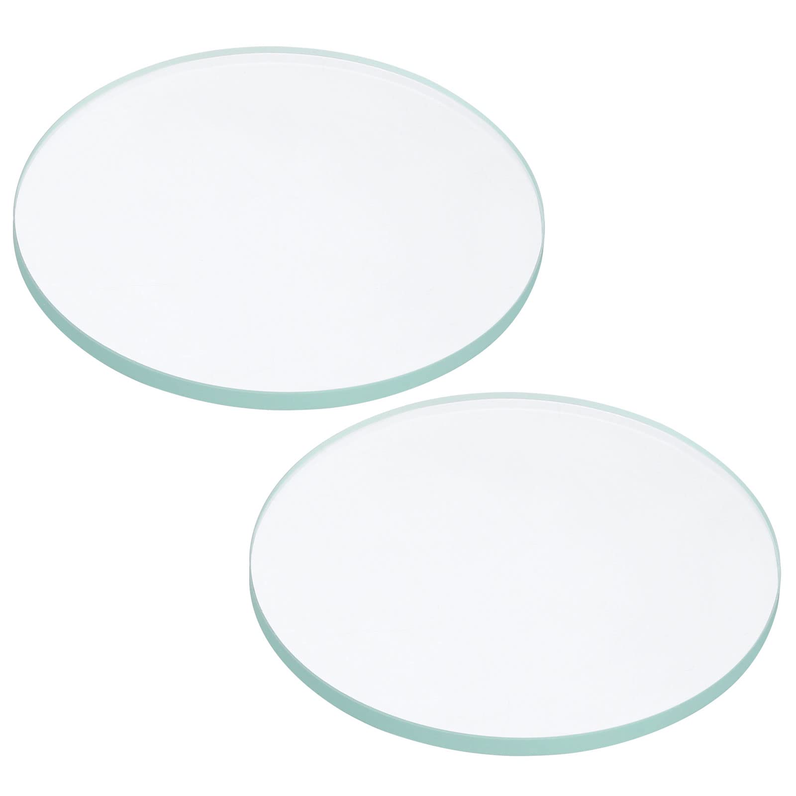 PATIKIL 2.32x0.12 Dia Flashlight Glass Lens, 2 Pcs Polished Edge Glass Lens for LED Light Source Lens Handheld Flashlight Replacement, Transparent