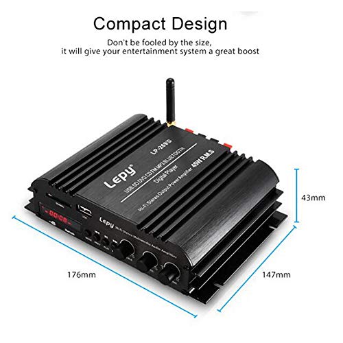 PolarLander Bluetooth HiFi Digital Stereo Amplifier 4-Channel Powerful Sound Compatible with Car Motorcycle Computer Speaker