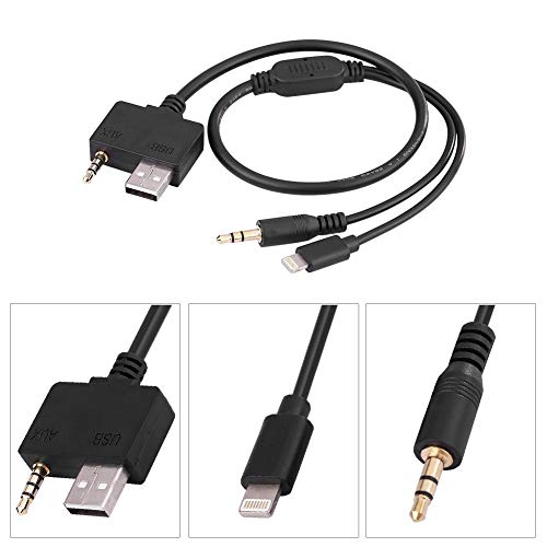 Terisass Universal Car Music Interface Aux Cable Aux Cord 8-pin Lightning Premium Plastic Metal Material Compatible with iOS 10.2 and Earlier iOS Version AUX USB Cable for Hyundai Kia