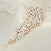 SWEETV Rose Gold Pearl Wedding Tiara for Bride, Crystal Tiaras and Crowns for Women, Princess Tiara Costume Crown for Birthday Party Prom