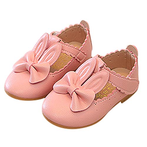 Shoes,AIMTOPPY Children's Girls Solid Color Rabbit Ears Bow Wavy Side Princess Shoes Single Shoes