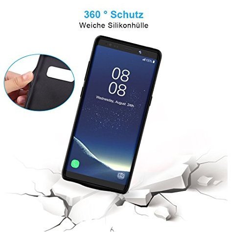 Funda de Batería Externa Ultra Fino, Mbuynow 5500 mah Funda Protectora Cargador/Funda de Batería Integrada Recargable de Alta Capacidad para Samsung Galaxy S8 Inteligente Móvil,Color Negro (S8)