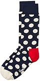 Happy Socks Men's 1 Pack Durable Unisex Combed Cotton Crew, Navy/Red/White, 10-13