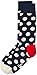 Happy Socks Men's 1 Pack Durable Unisex Combed Cotton Crew, Navy/Red/White, 10-13