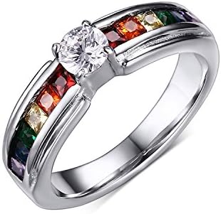 GEJEW Women Platinum Plated Square Triangle Cubic Zirconia Crystal Ring (7)