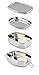 Cal Tiffin Stainless Steel OVAL Bento Lunchbox 40 oz, 3-compartment - Eco friendly, Dishwasher safe, BPA free, Plastic free