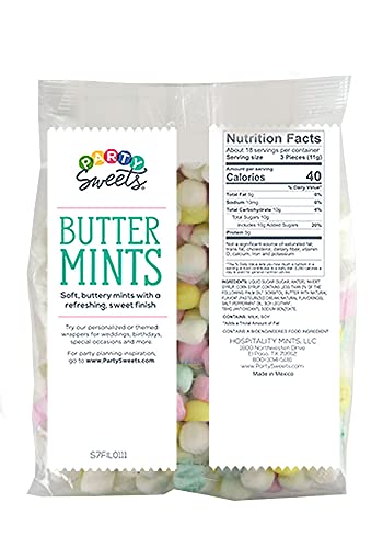 PARTY SWEETS ASSORTED PASTEL BUTTERMINTS, 14 OUNCE, APPX. 100 PIECES FROM HOSPITALITY MINTS