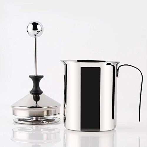 Beminh Milk Frother Hand Pump Creamer BEMINH Stainless Steel Double Mesh Manual Coffee Milk Foam Frothing Pitcher Froth Pump Foamer Cup for Hot Chocolate Coffee Latte Cappuccino (27 Ounce/800ML)