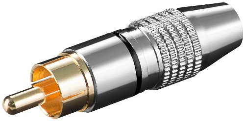 10 Stück Cinchstecker, schwarz, high quality, metallausführung, vergoldete Kontakte