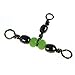 50 Pcs 3 Way with Glow Beads Fishing Barrel Triple Swivels Fishing Tackle