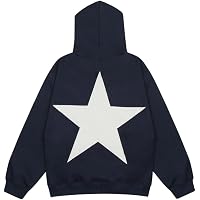 Vamtac Y2K Pink Star Oversized Hoodie - Unisex Graphic Pullover, Long Sleeve With Pocket, Beige, Small - View #9